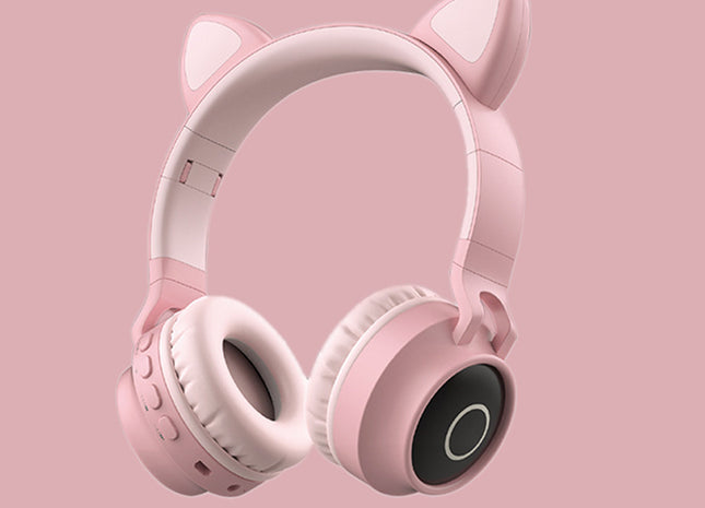 LED Light Cat Ear Headphones Wireless Bluetooth 5.0 Headset Portable Foldable Kids Headphone With Microphone Best Gift