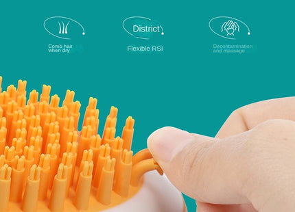 Dog Cat Bath Brush 2-in-1 Pet SPA Massage Comb Soft Silicone Pets Shower Hair Grooming Cmob Dog Cleaning Tool Pet Products