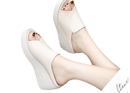 New Real Soft Leather Wedge Sandals Women's Summer