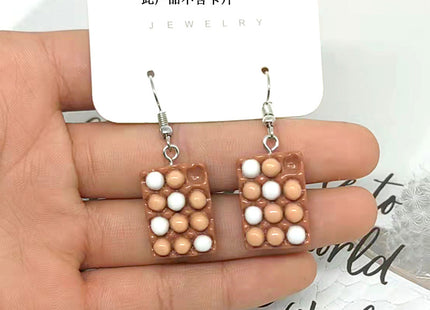 Cute Resin Egg Storage Box Earrings