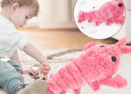 Pet Toys Electric Jumping Shrimp USB Charging Simulation Lobster Funny Cat Plush Pets Toy