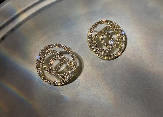 Round Full Diamond Earrings