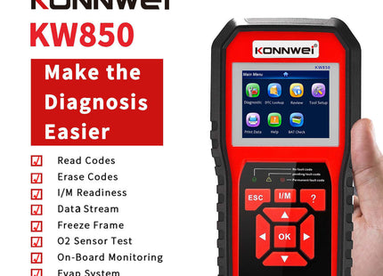 KW850 OBD2 CAN BUS Code Reader car engine fault code detector scanner