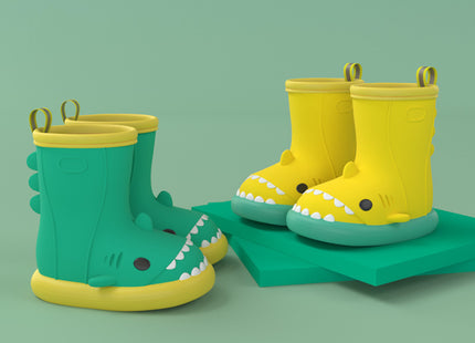 Cartoon Shark Slip On Rain Boots, Waterproof Non Slip Rain Boots