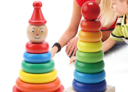 Rainbow Stacker Wooden Rings Educational Toy