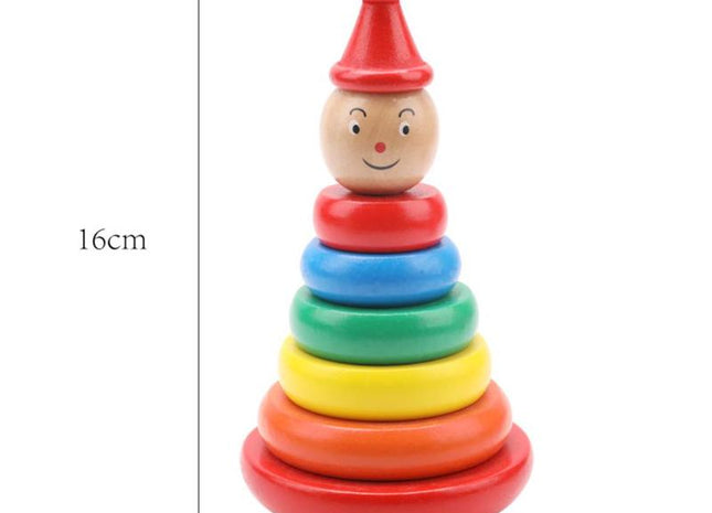 Rainbow Stacker Wooden Rings Educational Toy