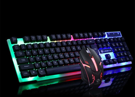 GTX300 Gaming CF LOL Gaming Keyboard Mouse Glowing Set - Wired USB, Backlit, Ergonomic Design - High Performance for Home, Office, and Gaming Use