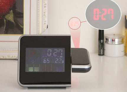 Multifunctional Home Electronic Clock - Time, Temperature, Weather Forecast, Projection Display - Modern Design - Perfect for Home Decor and Weather Monitoring