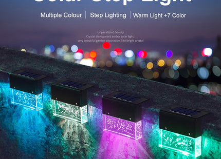 Waterproof New RGB LED Solar Light Step Fence Light
