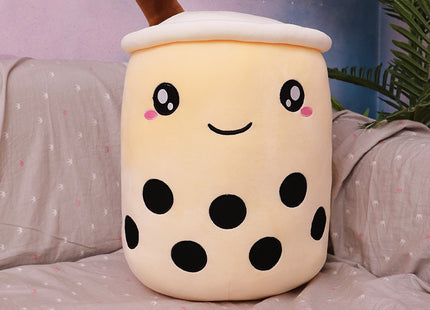 Cute Fruit Drink Plush Stuffed Soft Strawberry Milk Tea Plush Boba Tea Cup Toy Bubble Tea Pillow Cushion Kids Gift