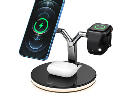 3 In 1 Magnetic Wireless Charger Stand Watch 15W Fast Charging Dock Station For Earbuds Pro