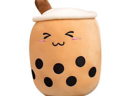 Cute Fruit Drink Plush Stuffed Soft Strawberry Milk Tea Plush Boba Tea Cup Toy Bubble Tea Pillow Cushion Kids Gift