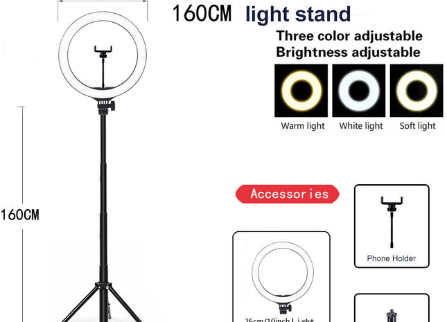 Compatible with Apple, Video Light, Dimmable Light, Selfie Led Ring Light, Usb Ring Light, With Tripod Frame Light