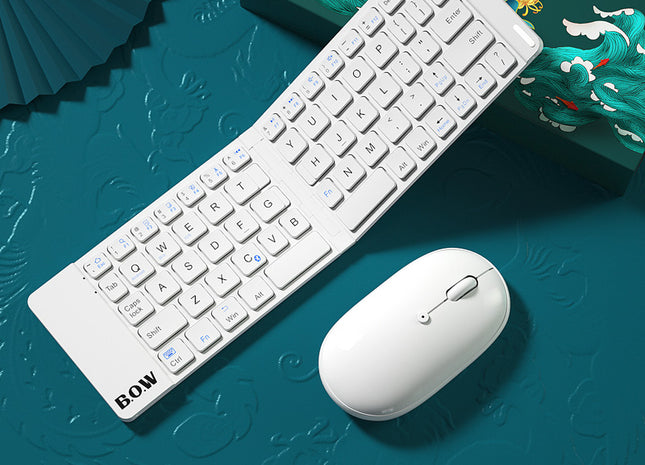 New Style Folding Bluetooth Keyboard And Mouse Set Wireless Mute Portable Keyboard For Business And Travel