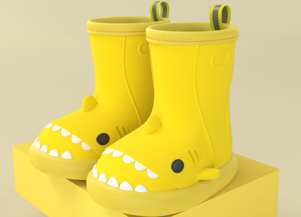 Cartoon Shark Slip On Rain Boots, Waterproof Non Slip Rain Boots