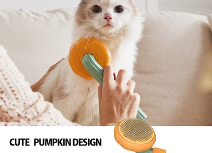 Pet Pumpkin Brush, Pet Grooming Self Cleaning Slicker Brush For Dogs Cats Puppy Rabbit, Cat Brush Grooming Gently Removes Loose Undercoat, Mats Tangled Hair Slicker Brush