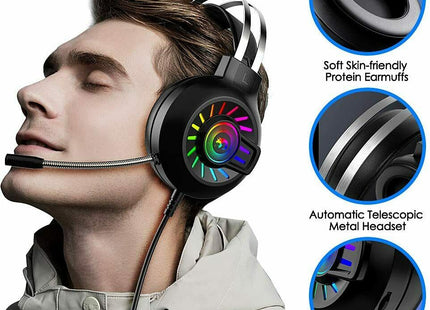 3.5mm Gaming Headset With Mic Headphone For PC Laptop Nintendo PS4