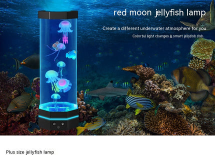 Jellyfish Lava Lamp 17 Colors Changing 15inch Jellyfish Lamp With Remote Control USB Plug-in Bubble Fish Lamp Kids Night Light Creative Projector Lamp Home Decor