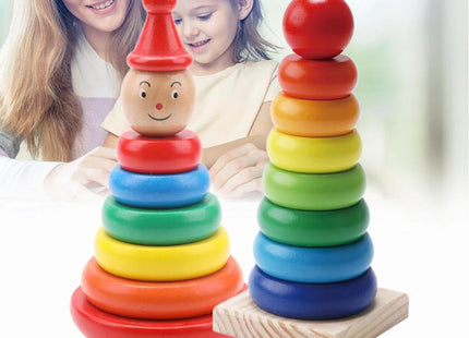 Rainbow Stacker Wooden Rings Educational Toy