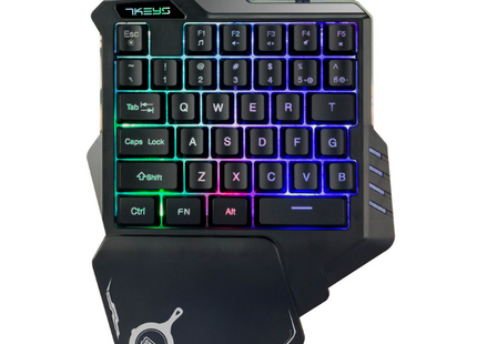 One-Handed Mechanical Gaming Keyboard RGB Backlit Portable Mini Gaming Keypad Game Controller