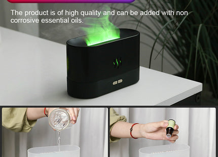 2022 Best Selling USB Ultrasonic Flame Humidifier Led RGB Colorful Essential Oil Fire Flame Aroma Diffuser