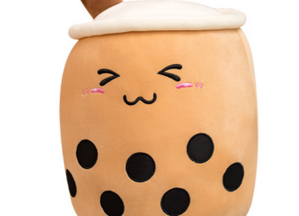 Cute Fruit Drink Plush Stuffed Soft Strawberry Milk Tea Plush Boba Tea Cup Toy Bubble Tea Pillow Cushion Kids Gift