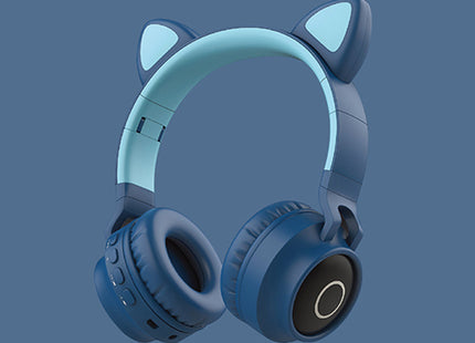 LED Light Cat Ear Headphones Wireless Bluetooth 5.0 Headset Portable Foldable Kids Headphone With Microphone Best Gift