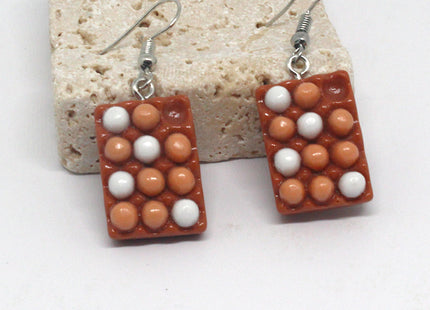 Cute Resin Egg Storage Box Earrings