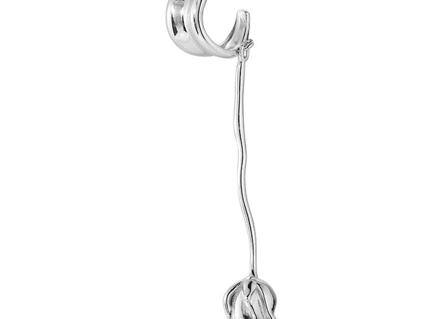 Rose Ear Clip S925 Sterling Silver Earrings Without Pierced Ears