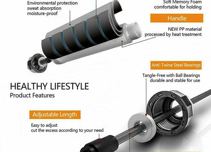 Jump' Rope Tangle-Free Rapid Speed Jumping Rope Cable With Ball Bearings Steel Skipping Rope Gym Fitness Home Exercise Slim Body