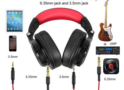 OneOdio DJ Headphones, Over Ear Headphones for Studio Monitoring and Mixing, Professional Headset with Stereo Bass Sound, Foldable Headphones Suitable for Electric Drum Keyboard Guitar Amplifier