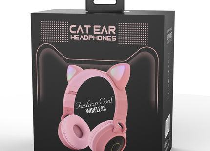 LED Light Cat Ear Headphones Wireless Bluetooth 5.0 Headset Portable Foldable Kids Headphone With Microphone Best Gift