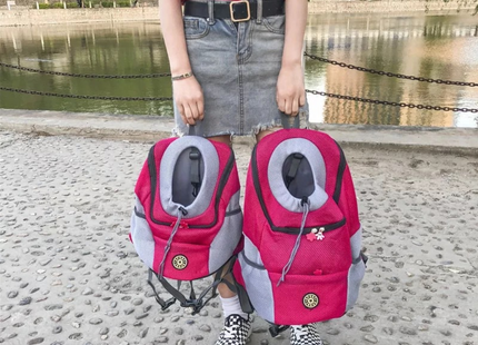 Pet Dog Carrier Carrier For Dogs Backpack Out Double Shoulder Portable Travel Outdoor Carrier Bag Mesh