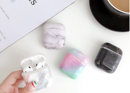 Compatible with Apple, White Marble Case for Airpods Earphone Case