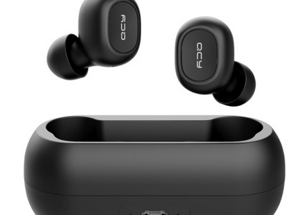 QCY T1C True Wireless Bluetooth 5.0 Earbuds 3D Stereo Headphones Wireless Earphones with Noise Cancelling Built-in Mic for IOS Android