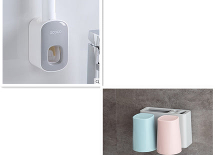 Wall Mounted Automatic Toothpaste Holder Bathroom Accessories Set Dispenser