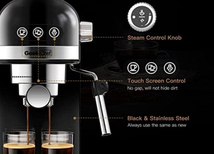 20 Bar Espresso Machine  1350W High Performance 1.4 Ldetachable Transparent Water Tank Thermo Block Beating System Prohibit Amazon Sales