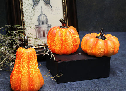 New Halloween Pumpkin Lantern Simulation Pumpkin LED Candle Lamp Resin Luminous Pumpkin