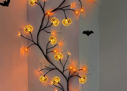 Halloween LED Willow Vine String Light Cool Cartoon Bat Pumpkin Decoration For Indoor Outdoor Party House Decor