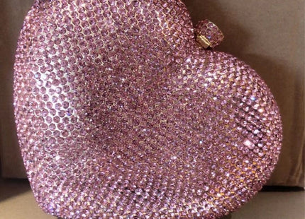 Hand Holding Heart-shaped Diamond Dinner Bag