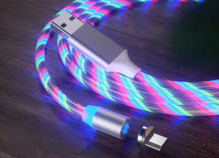 Magnetic Charging Cable Streamer Fast Charging Cable Lighting Micro USB Cable LED Magnet Charger Type-C Cable