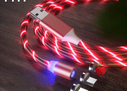 Magnetic Charging Cable Streamer Fast Charging Cable Lighting Micro USB Cable LED Magnet Charger Type-C Cable