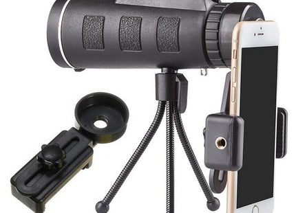 Compatible with Apple, Monocular Telescope Zoom Scope with Compass Phone Clip Tripod