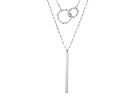 Geometric Pendant Double-layer Stainless Steel Necklace