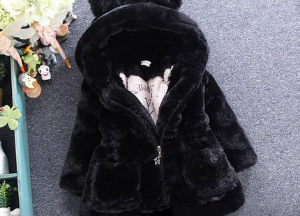 A girl's fur coat for autumn and winter