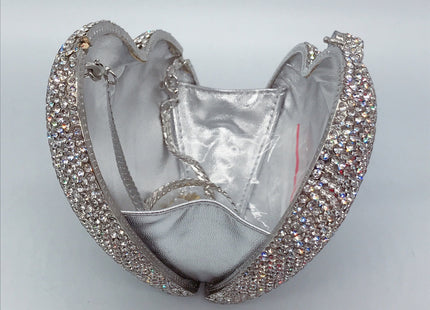 Hand Holding Heart-shaped Diamond Dinner Bag