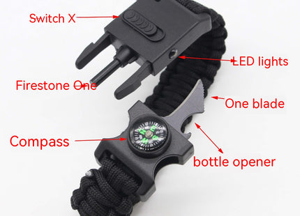 Outdoor Multifunctional Paracord Bracelet Lighting Lamp