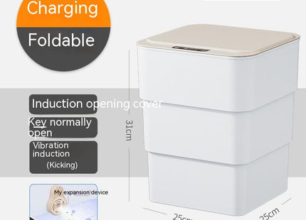 Smart Trash Can With Lid For Bedroom And Living Room Kitchen Storage Box Trash Can Induction Small Car Box Automatic Smart Dustbin Smart Trash Bin