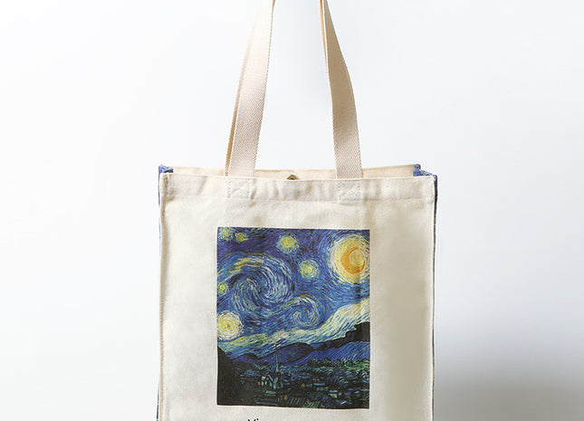 Oil Painting Large Capacity Commuter Shopping Canvas Bag