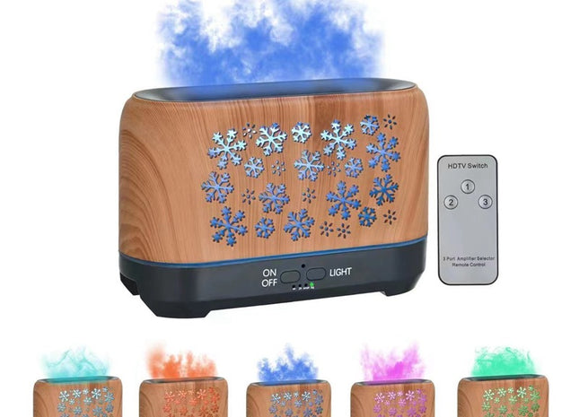 Christmas Snowflake Pattern Humidifier Household Colorful Aromatherapy Humidifier Atmosphere Colorful Diffuser